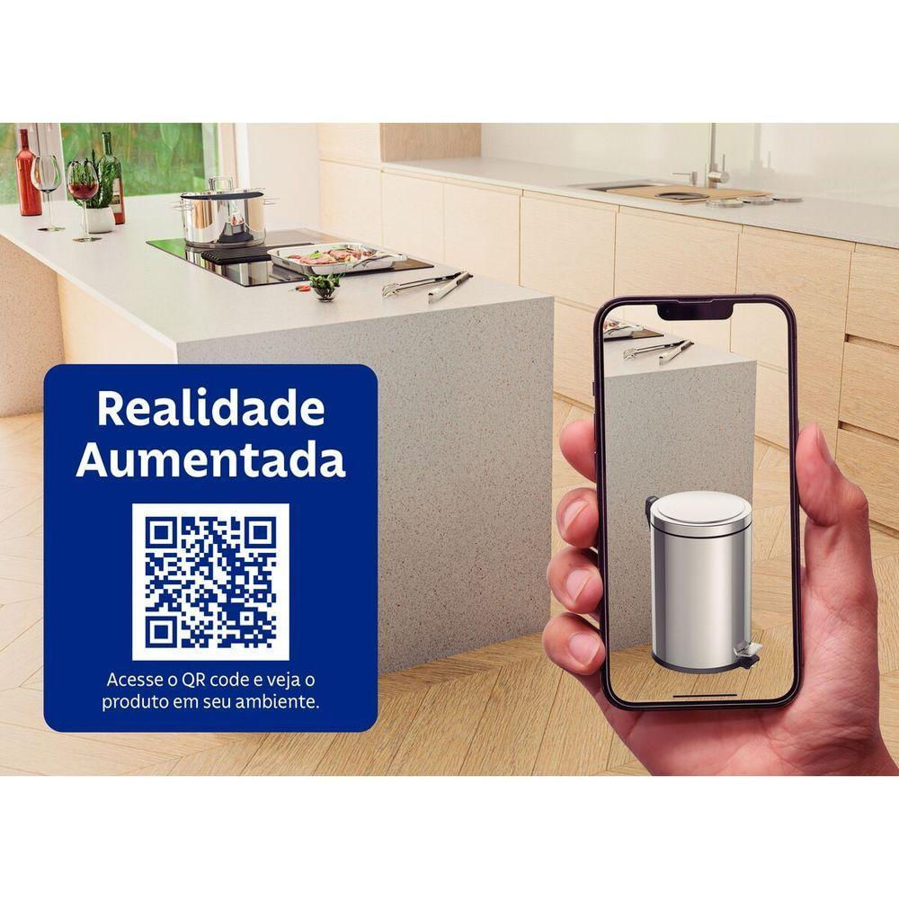 Lixeira Com Pedal Tramontina Brasil Em Aço Inox Com Balde Interno 20 L