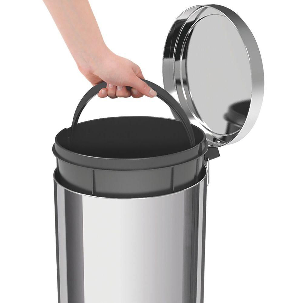 Lixeira Com Pedal Tramontina Brasil Em Aço Inox Com Balde Interno 20 L