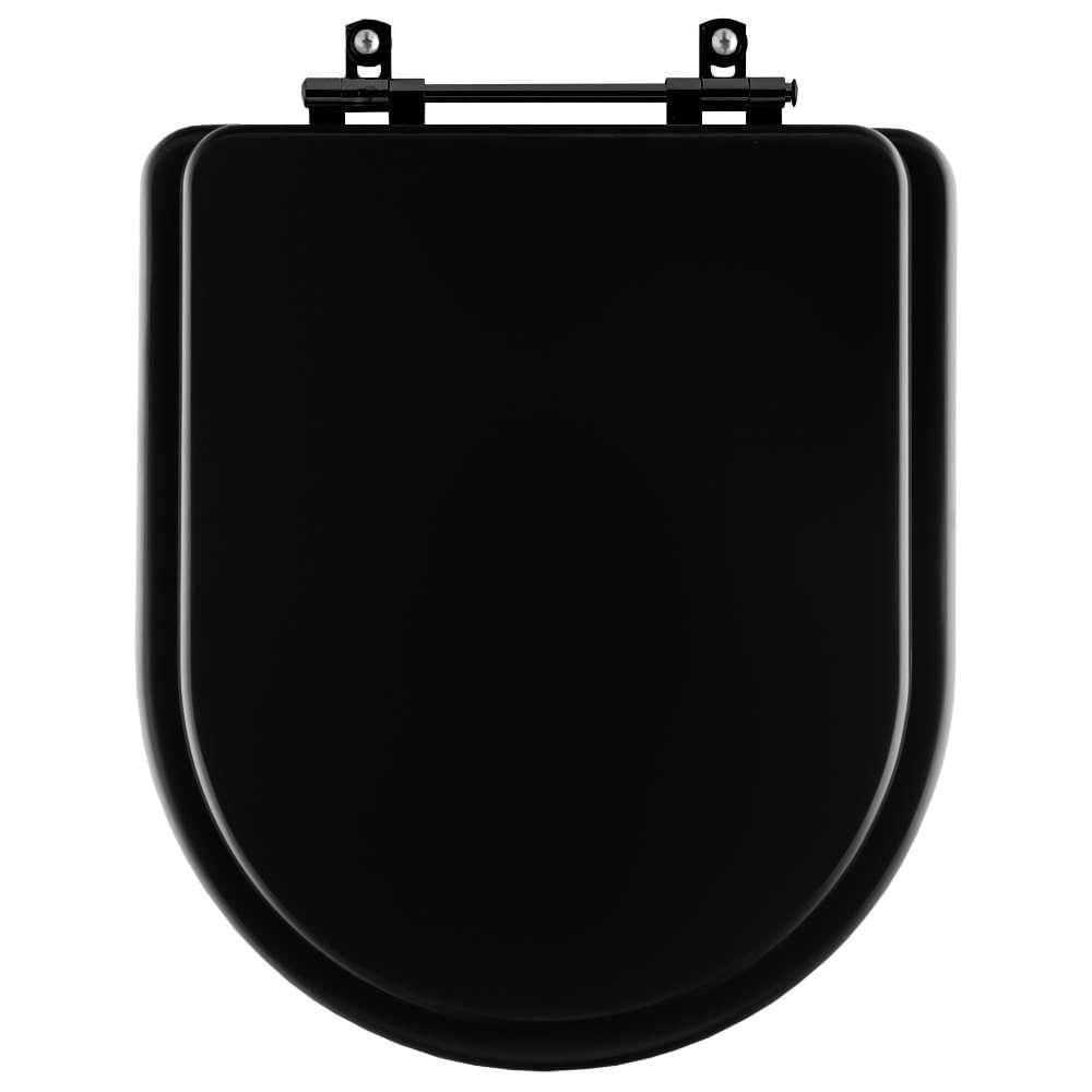 Tampa De Vaso Poliéster Carrara Preto (ebano) Para Vaso Deca Com Ferragem Preta