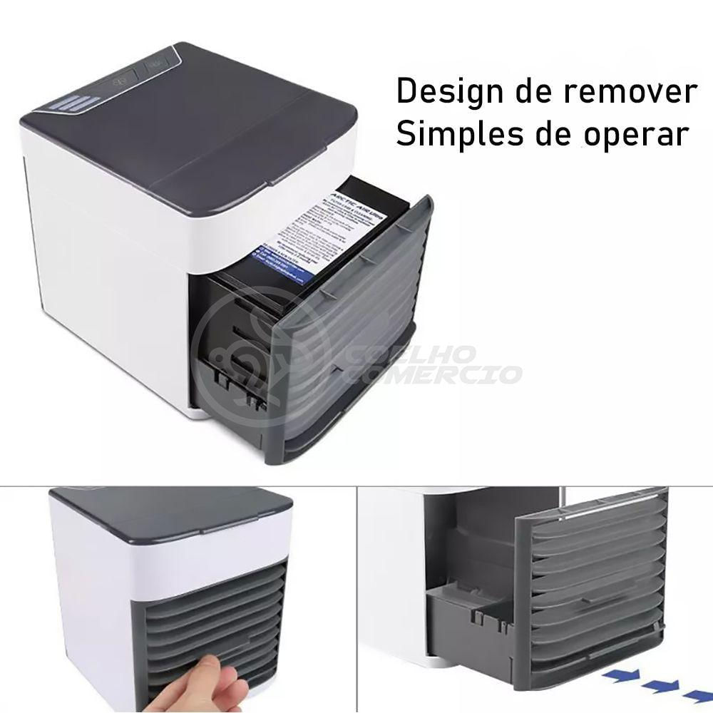 Ar Condicionado Portátil Arctic Air Cooler Umidificador Climatizador Luz Led 7 Cores Rgb
