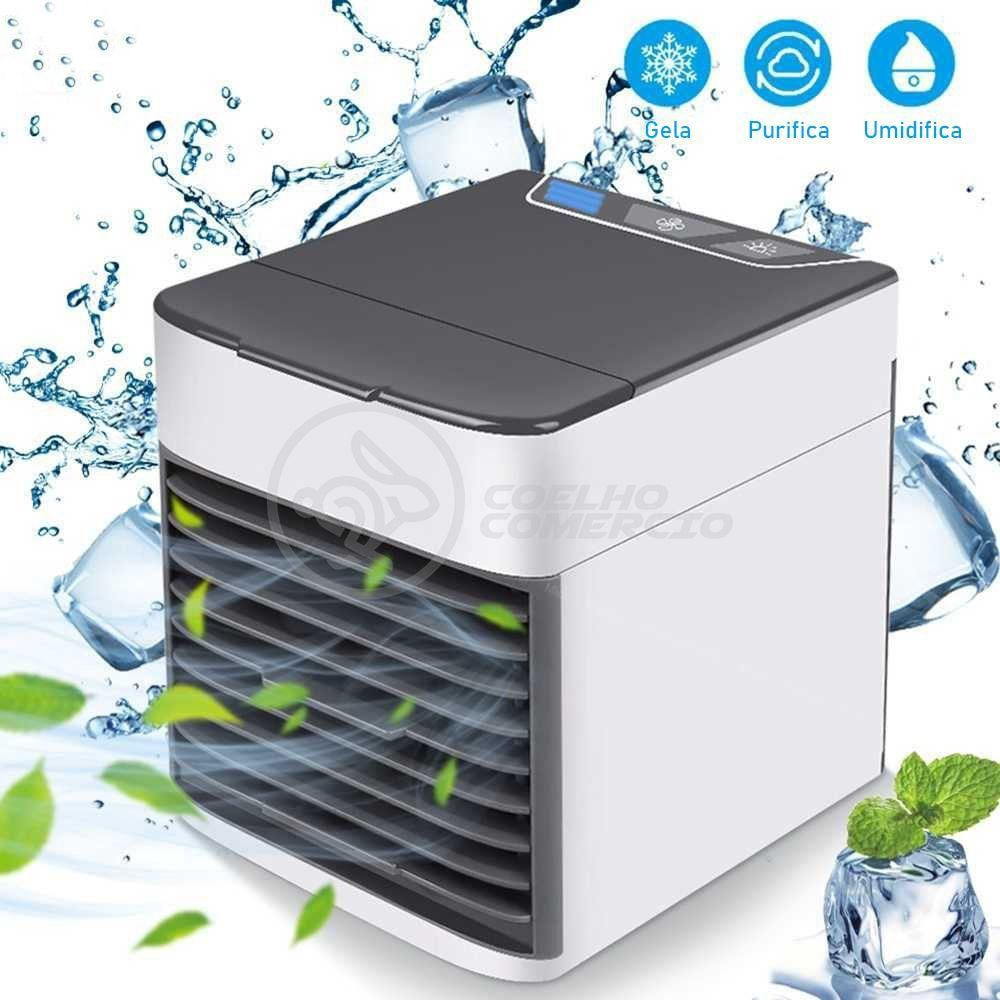 Ar Condicionado Portátil Arctic Air Cooler Umidificador Climatizador Luz Led 7 Cores Rgb