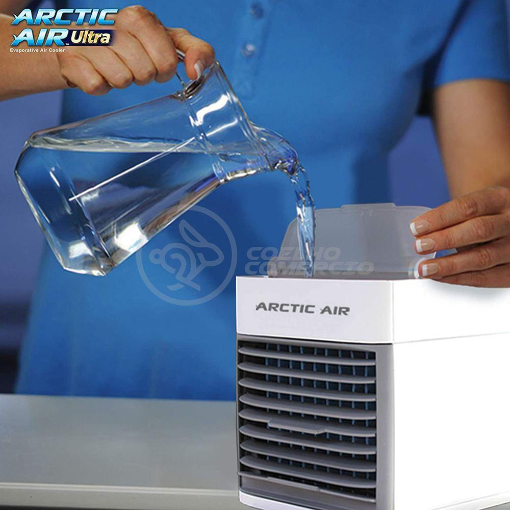 Ar Condicionado Portátil Arctic Air Cooler Umidificador Climatizador Luz Led 7 Cores Rgb