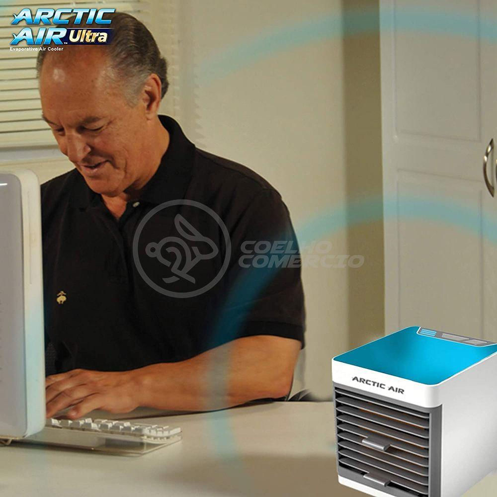 Ar Condicionado Portátil Arctic Air Cooler Umidificador Climatizador Luz Led 7 Cores Rgb