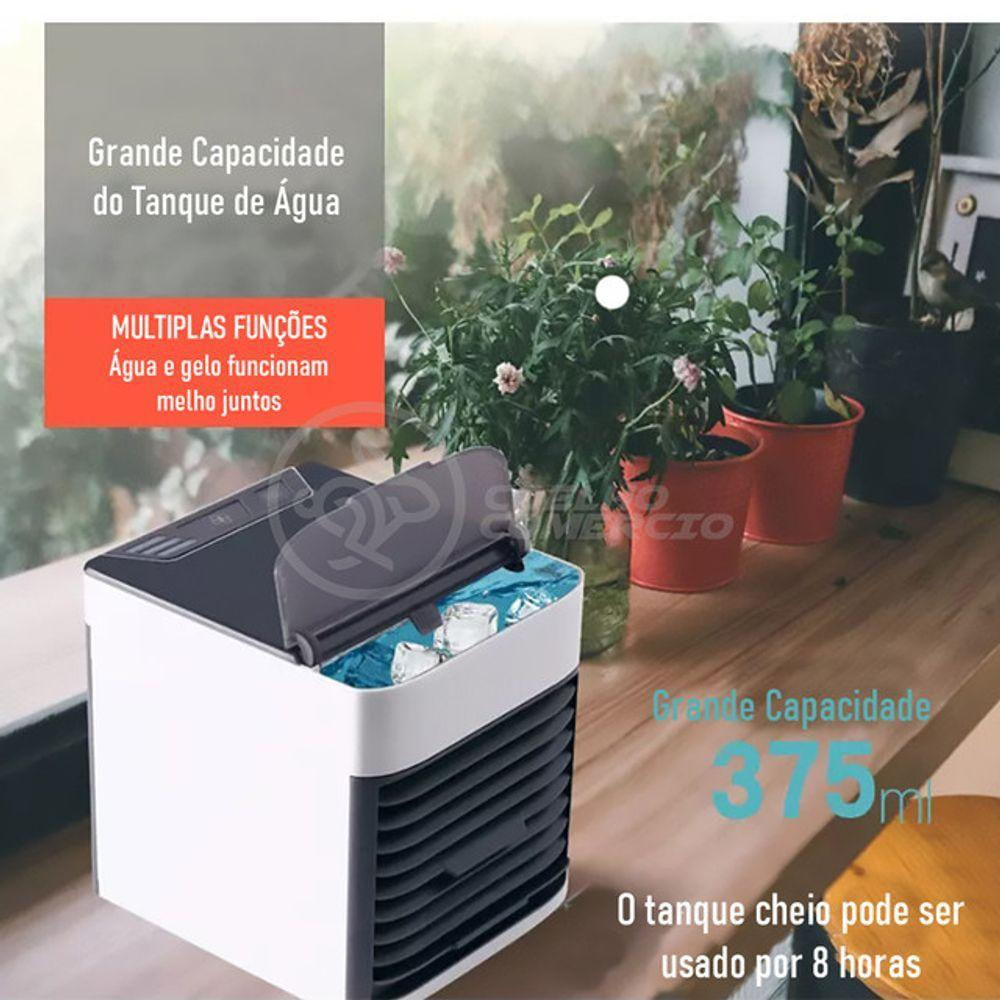 Ar Condicionado Portátil Arctic Air Cooler Umidificador Climatizador Luz Led 7 Cores Rgb