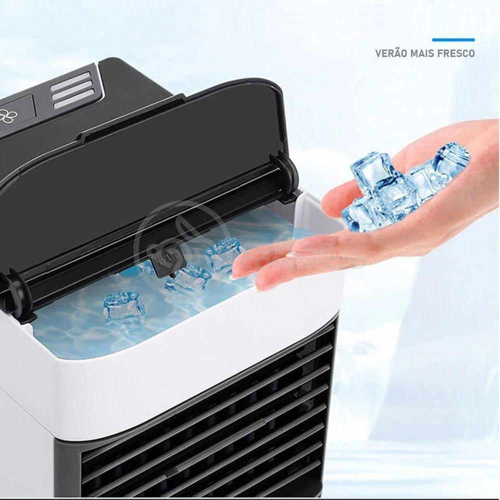 Ar Condicionado Portátil Arctic Air Cooler Umidificador Climatizador Luz Led 7 Cores Rgb