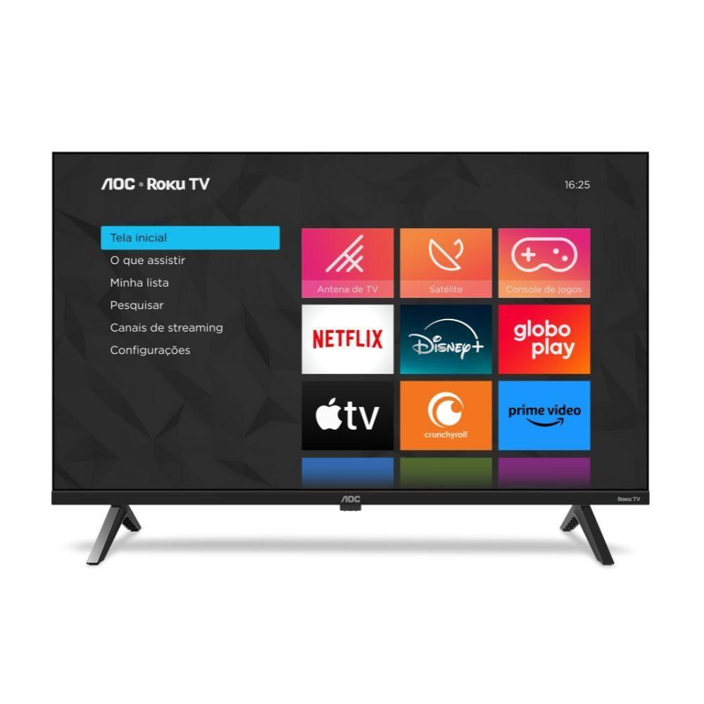 Smart TV AOC Roku 32 DLED HD Dolby Audio 32S5045/78G Preto Bivolt