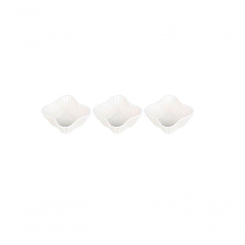 Conjunto Com 03 Petisqueiras De Porcelana Wave Pcln-077 - Haüskraft
