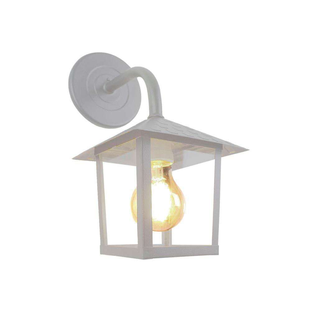 Arandela Blumenau Colonial Nina Quadrada Vidro Liso E27 Bivolt Branco