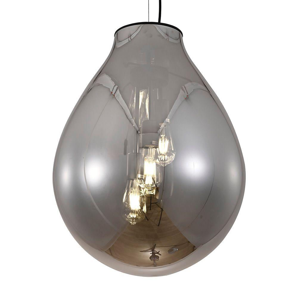 Lustre Pendente Sindora Dcd04013 Gg Preto - Fumê E27 Bivolt