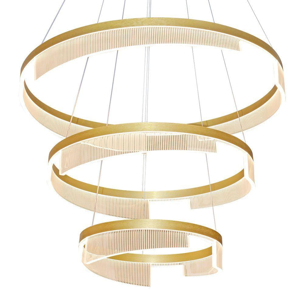 Lustre Pendente Sindora Dcd03161 Dourado Led Bivolt