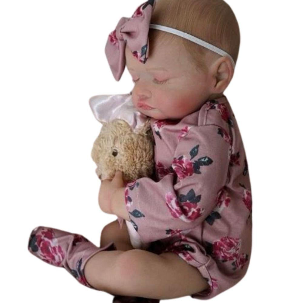 Bebê Reborn Dormindo Artesanal Corpo Todo Em Vinil De Silicone