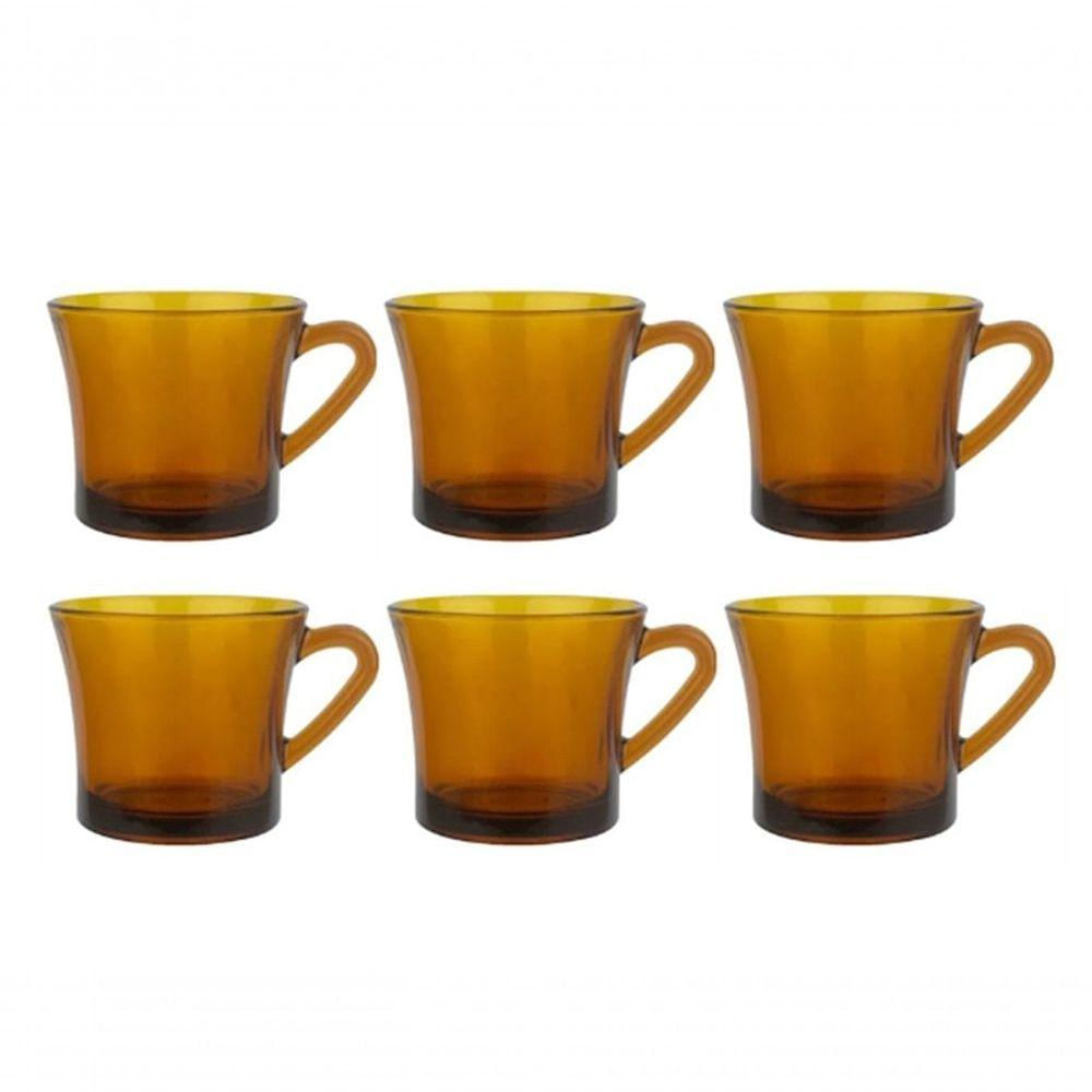 Jogo Xicaras Cha Vidro 6pcs