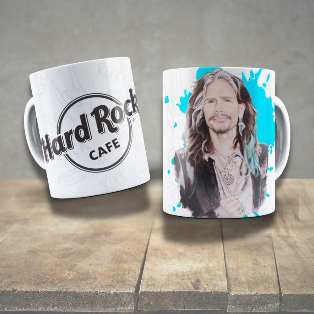 Caneca De Porcelana 325ml Decorada ícones Da Música Steven Tyler