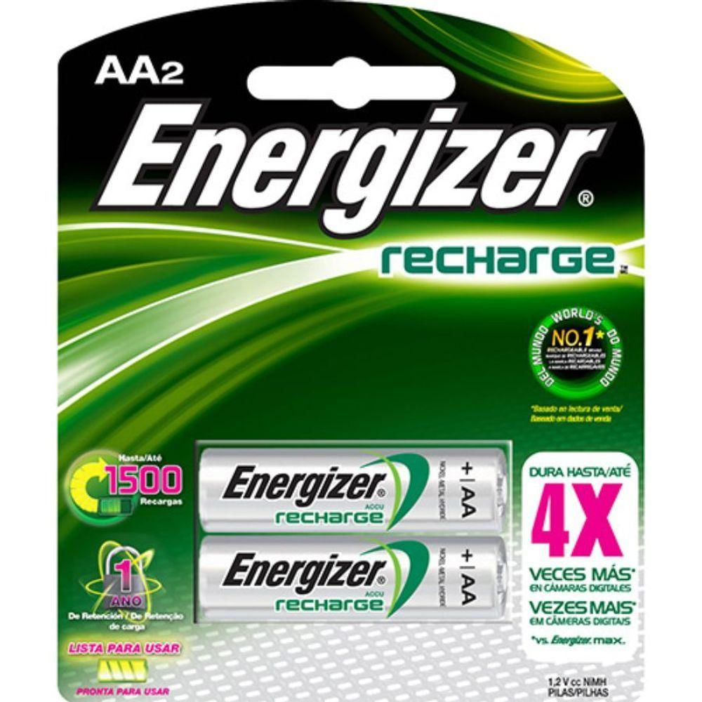 Pilha Recarregável Energizer Aa Com 2.un