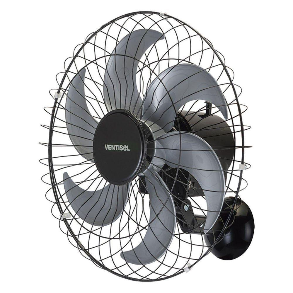 Ventilador Osc Parede Steel 50cm 6 Pás- Bivolt Preto Prata