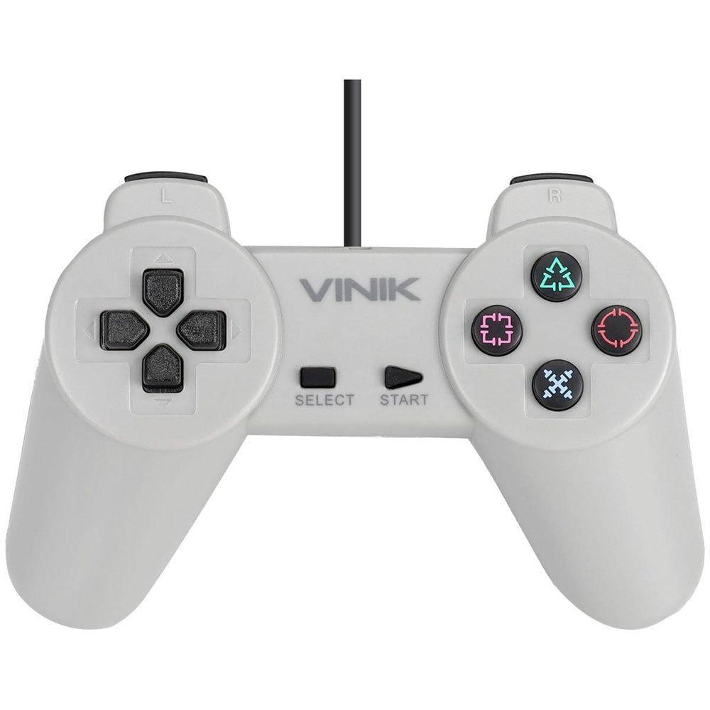 Controle Pc Usb Ps1/playstation 1 Cinza - Retrô - Vinik Play