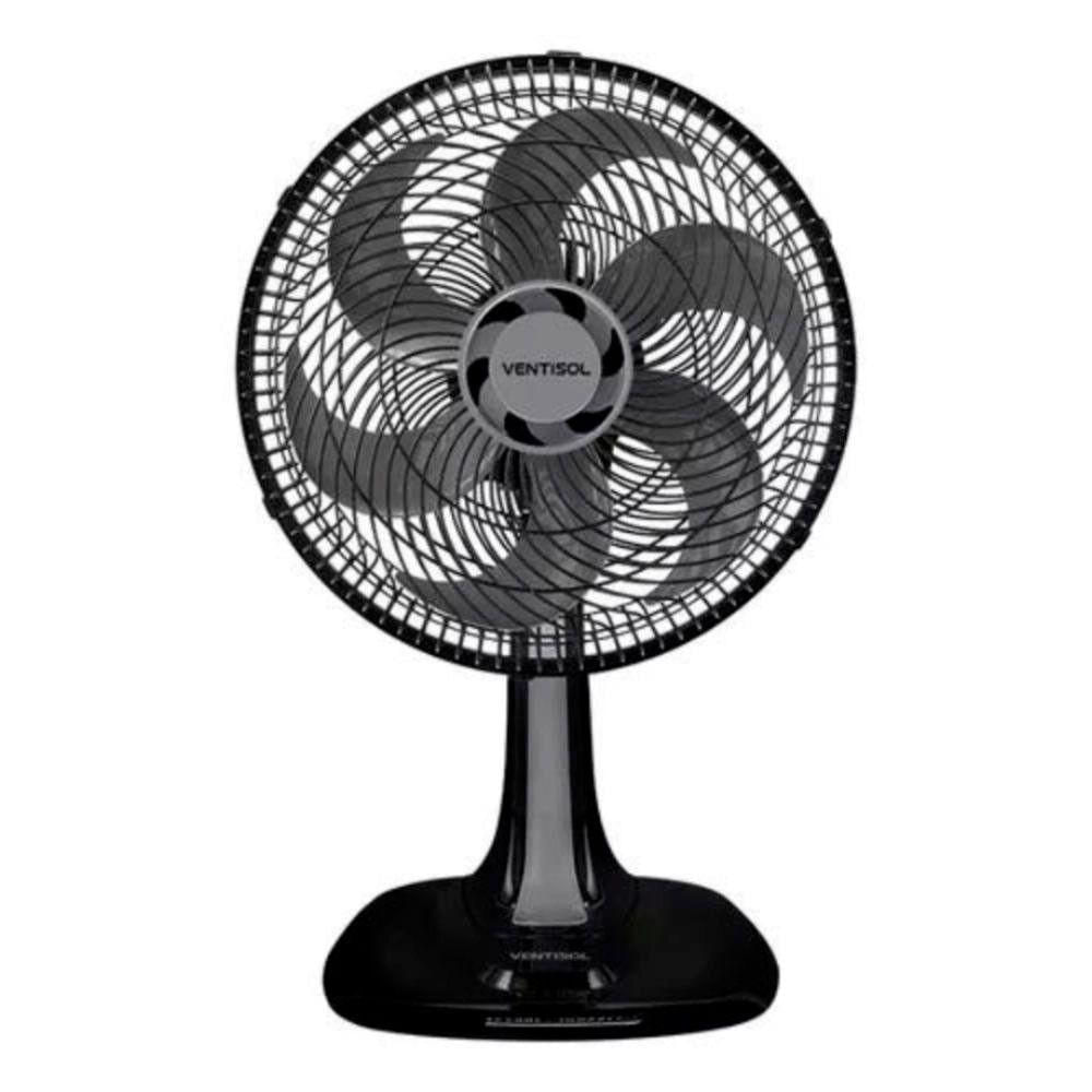 Ventilador Oscilante Mesa 30cm Turbo 6 Pás 220V Ventisol Preto 220V