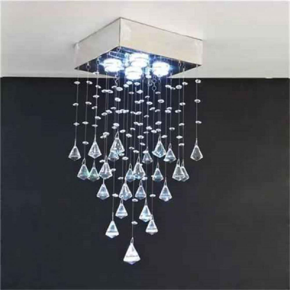 Lustre De Cristal Para Sala, Quarto, Hall, Corredor, Cozinha Base 20x20 40cm