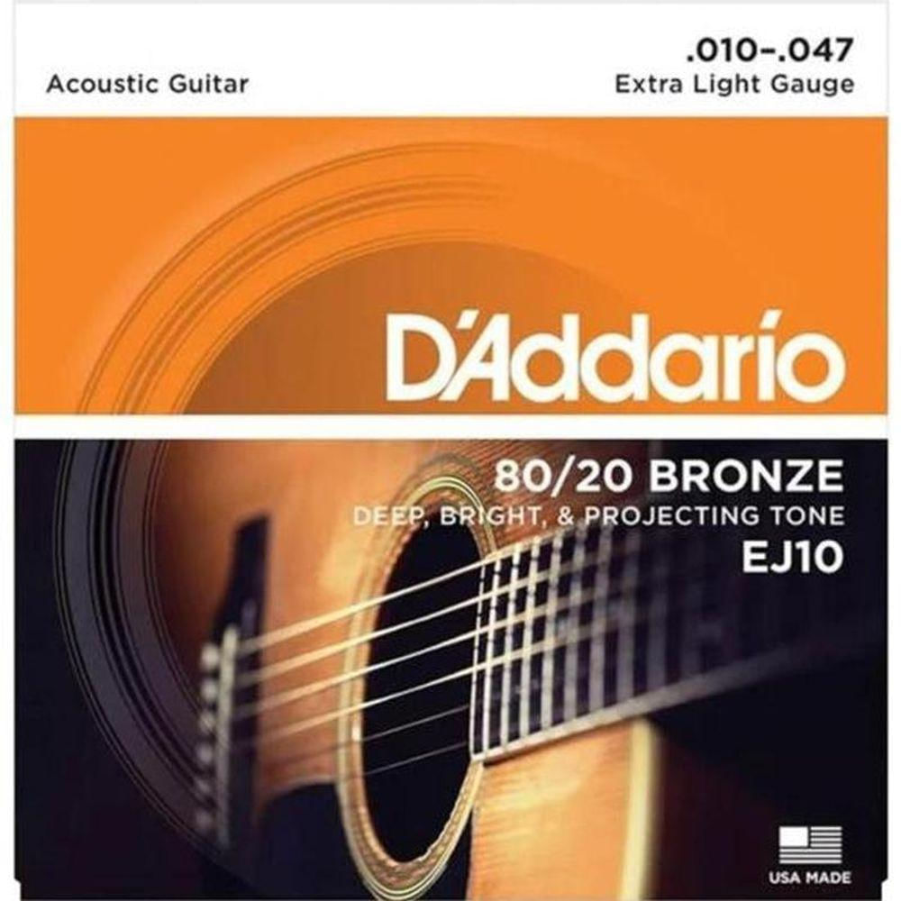 Encordoamento Violão Aço .010-.047 80/20 Bronze Ej10-b D