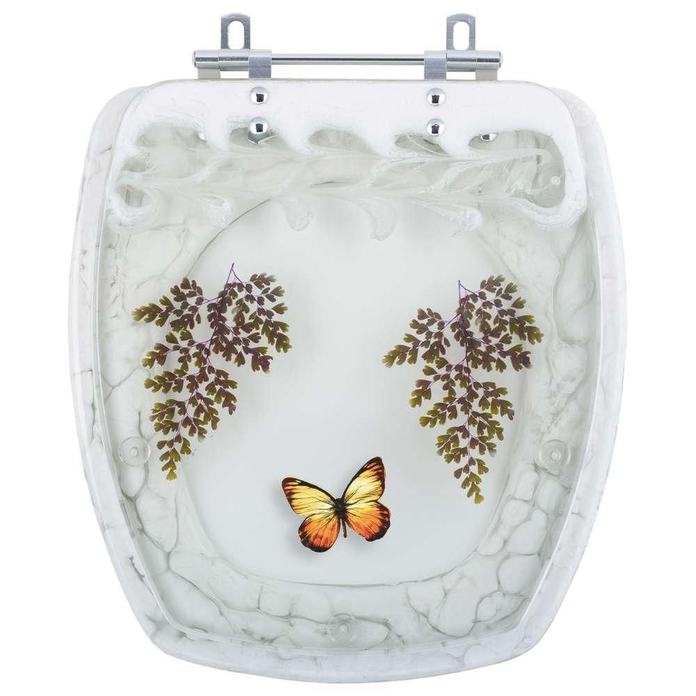 Tampa De Vaso Sanitário Decorado Primula Branco Para Bacia Fiori