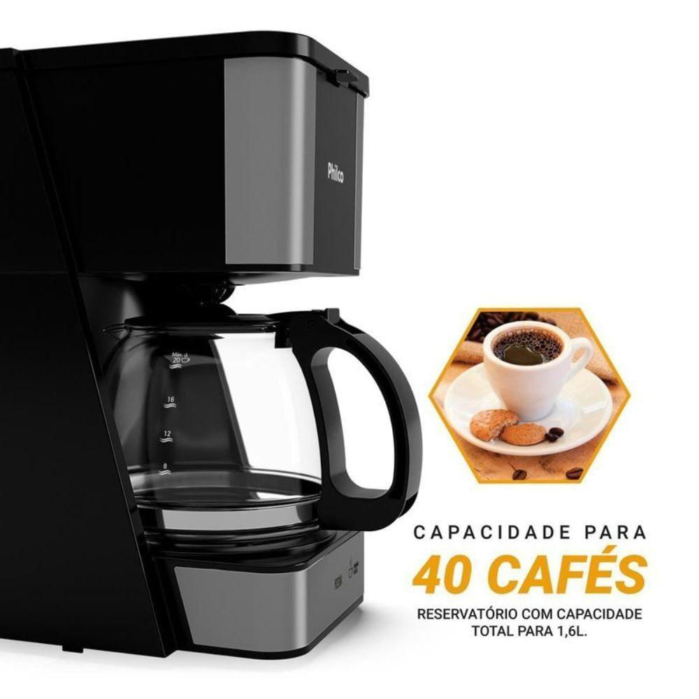 Cafeteira Philco 40 Cafezinhos 1,6 Litros PCF40A 950W Preto 220V