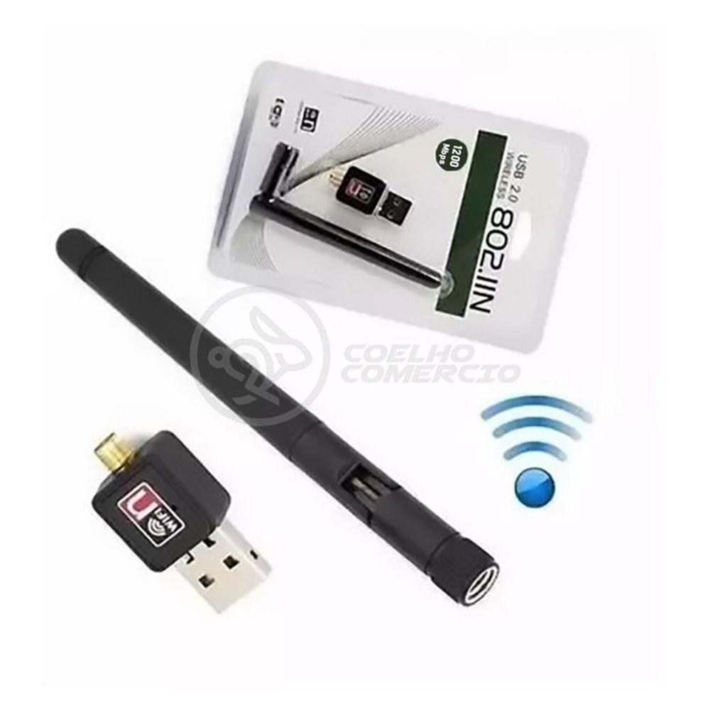 Antena Usb 2.0 Receptor De Wifi Wireless Internet Sem Fio 1200Mbps 802.Inn Pc Notebook 20