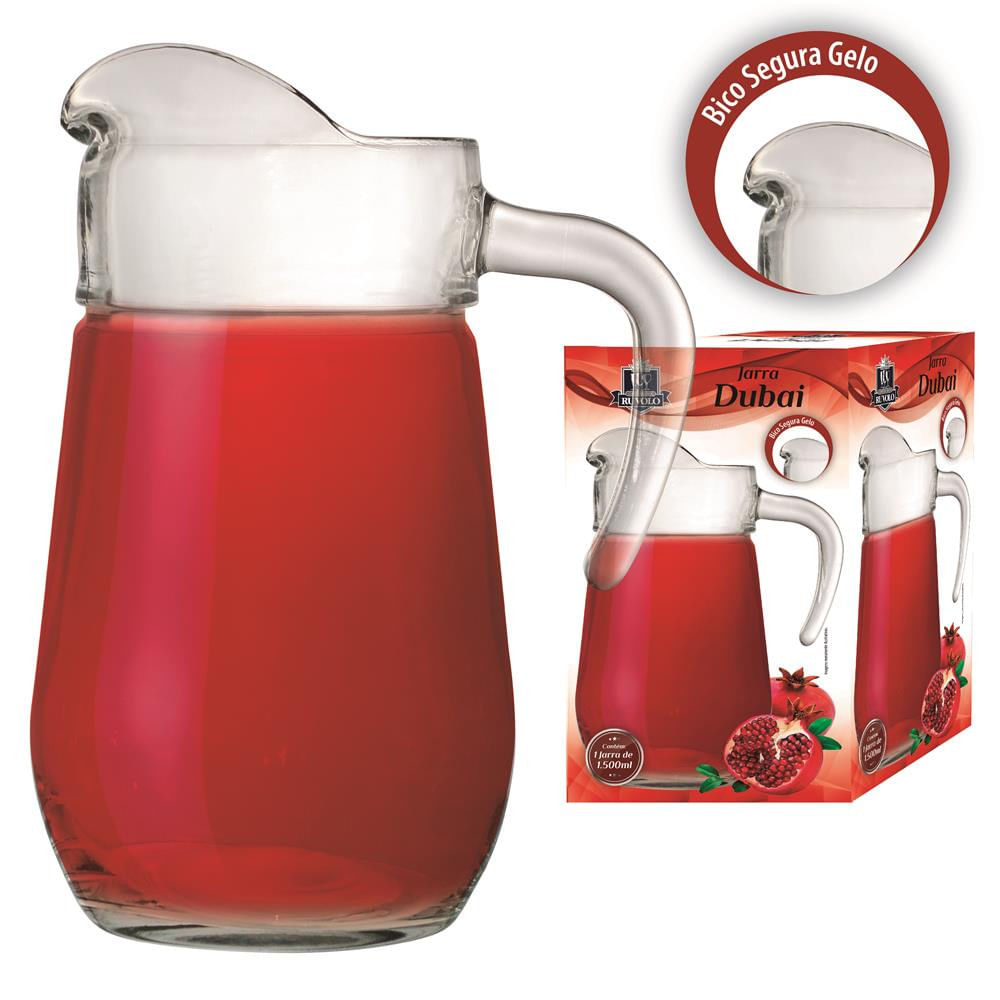 Jarra Ruvolo Glass Company Dubai em Vidro - 1,5 Litros