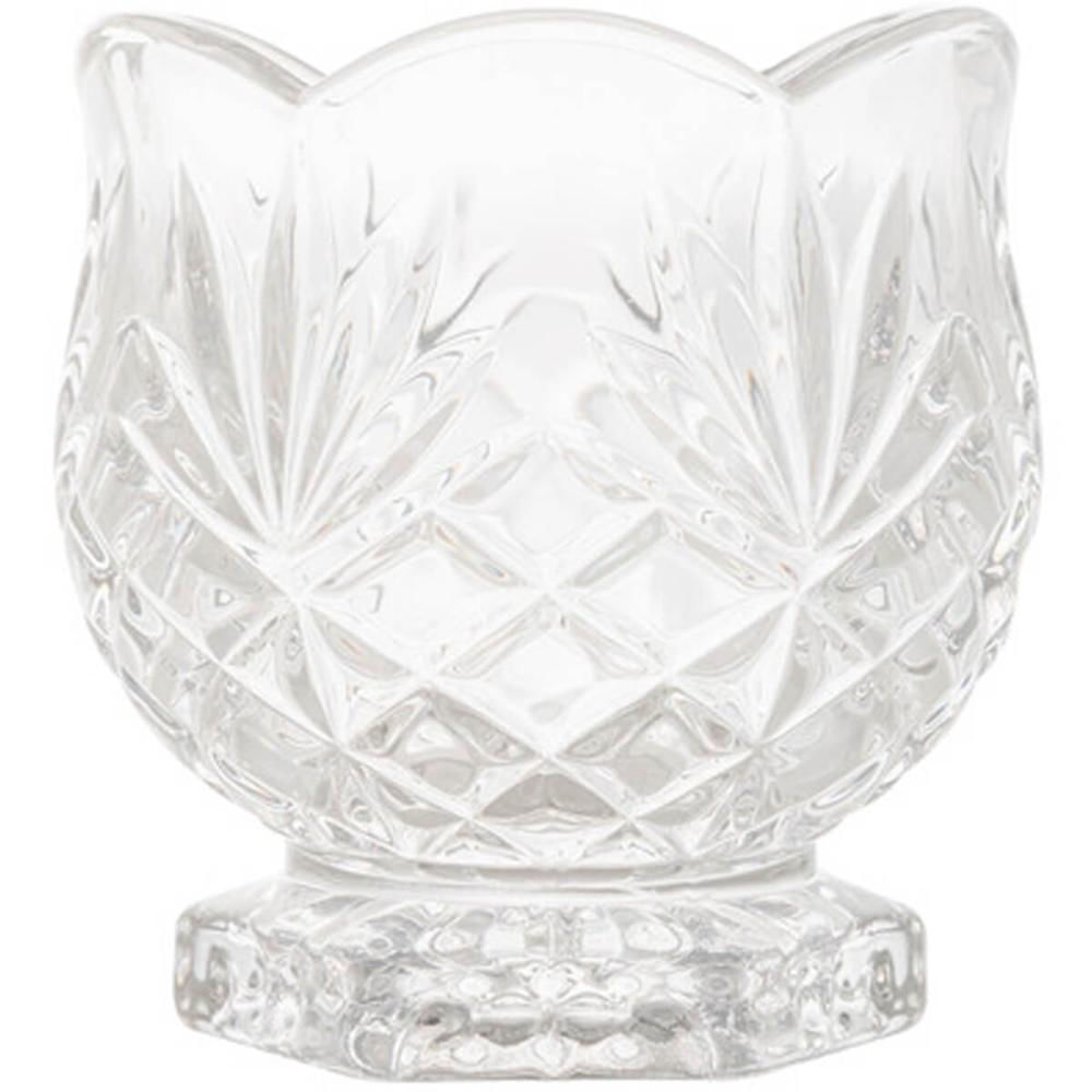 Porta Talher de Cristal Vidro Colher de Cafe Chá Mesa Posta Dublin Decorativo 8x8cm