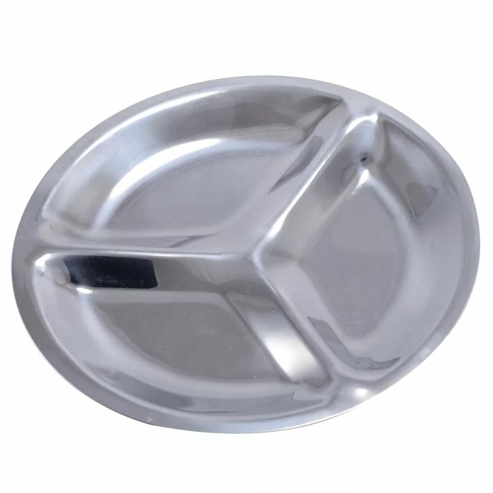 Porta Couvert Petisqueira Redonda 16cm 3 Compartimentos Inox