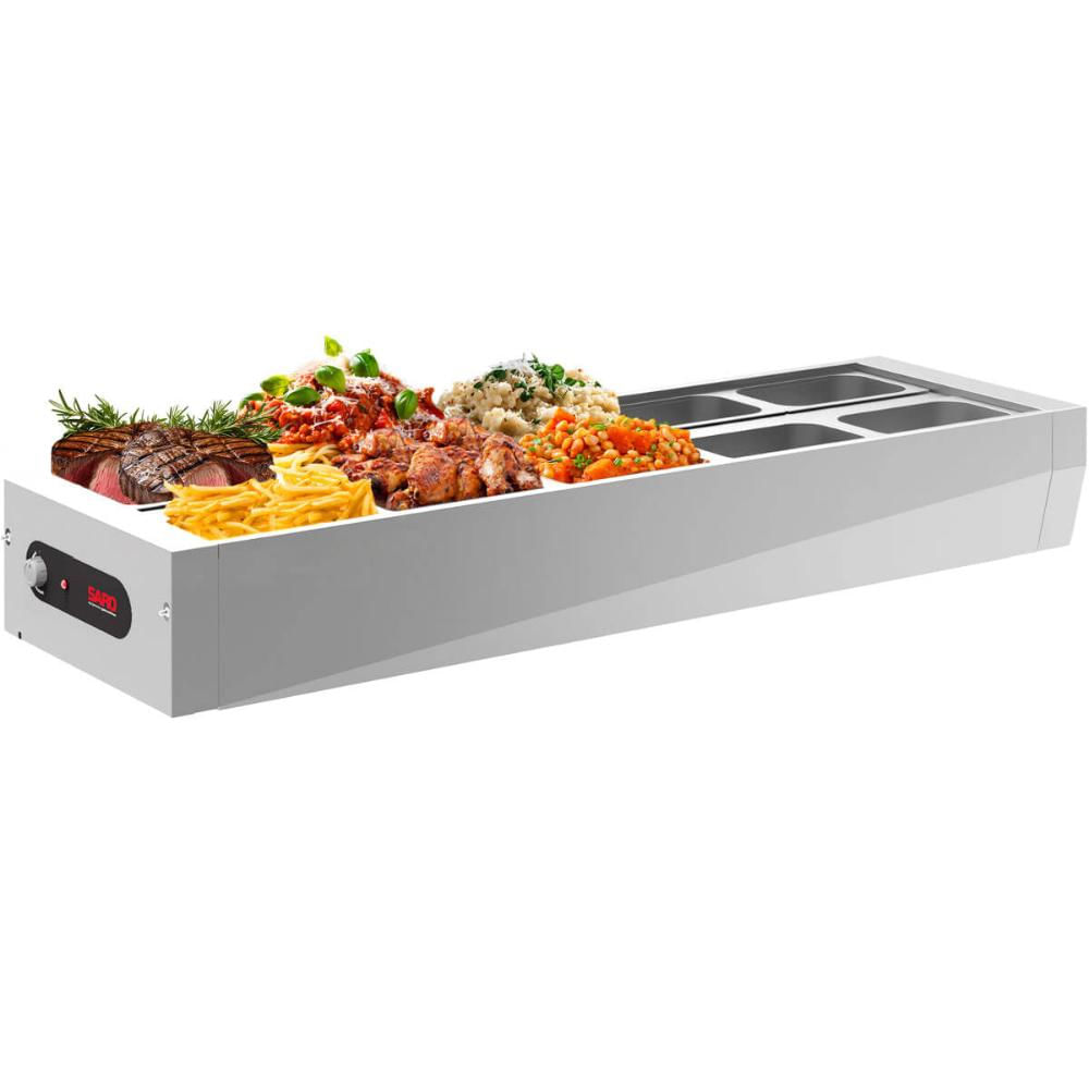 Self Service 10 Cubas Buffet de Mesa Térmico Aquecido 127v com Tampa Saro para Restaurantes