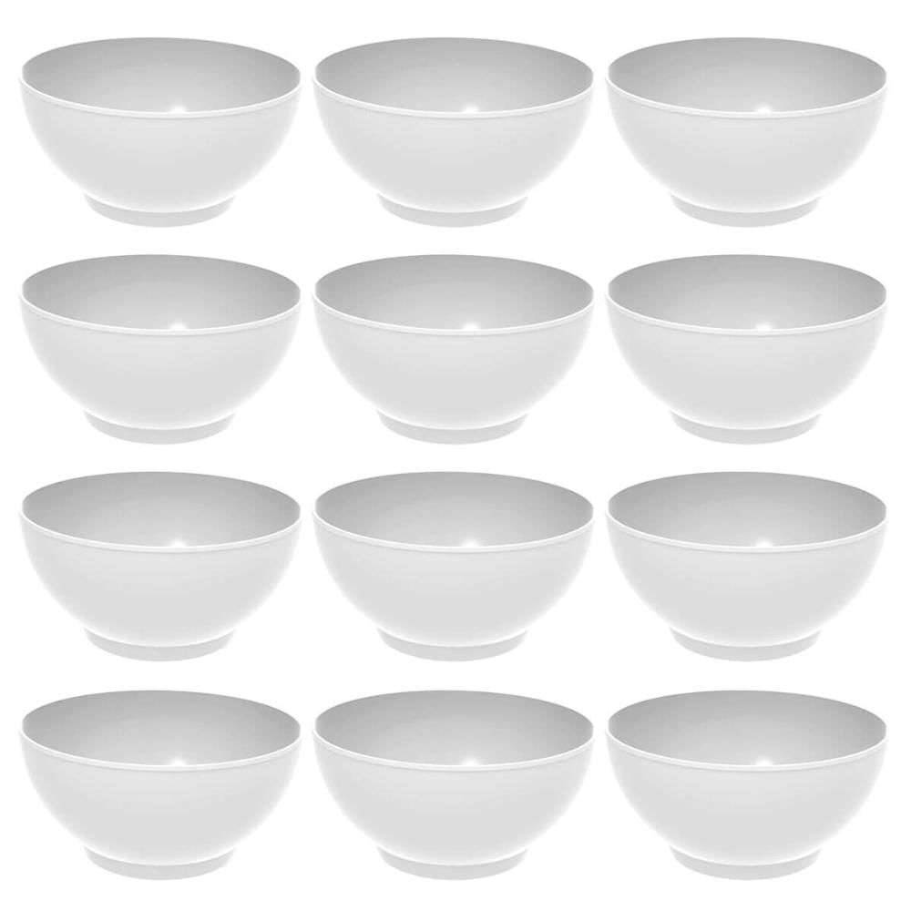 Kit 12 Tigelas Grandes Crippa Servir 3,1L Branco Salada Sobremesa Restaurante