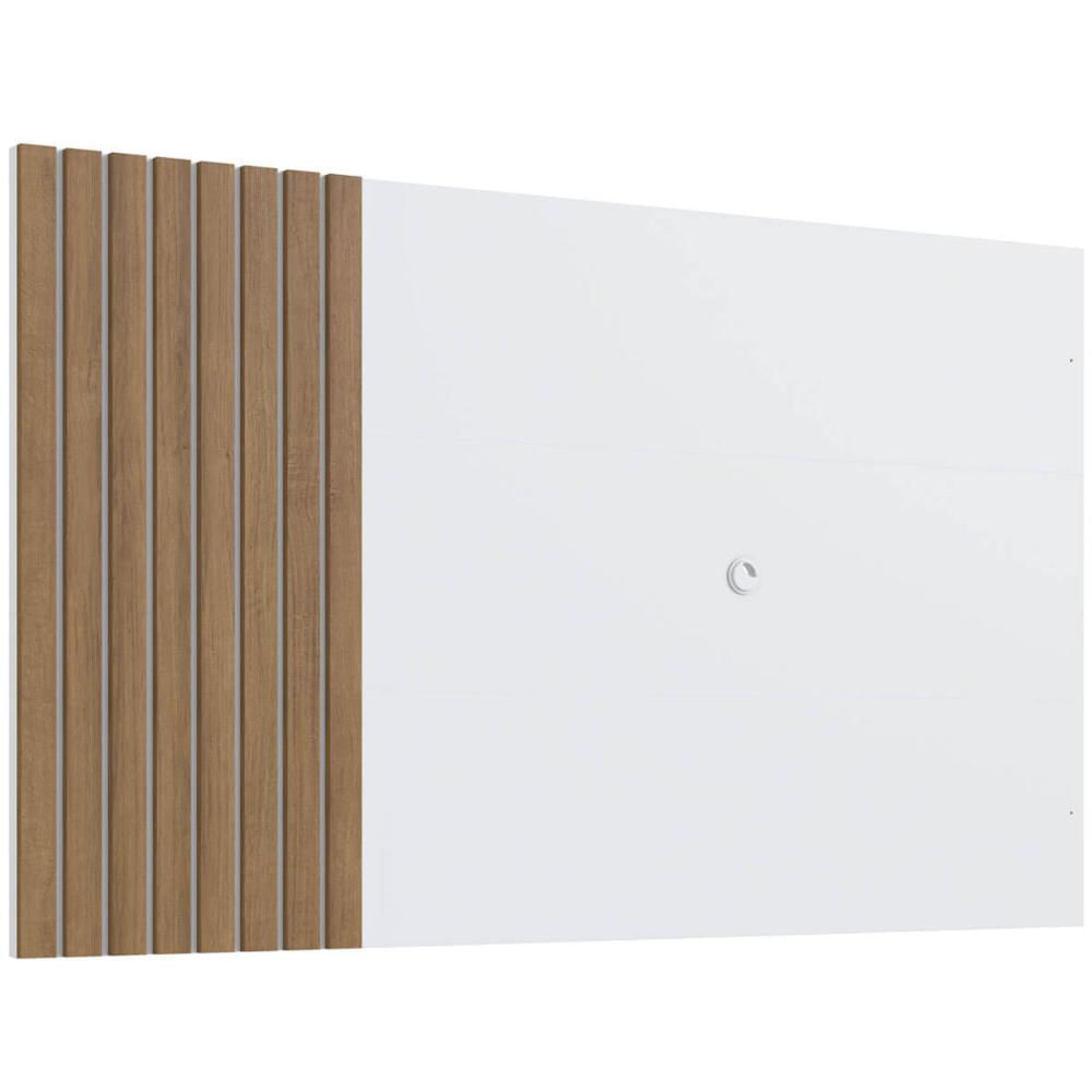 Painel Para Tv até 65 Polegadas Ripado em Branco e Mel 180cm Prodecor