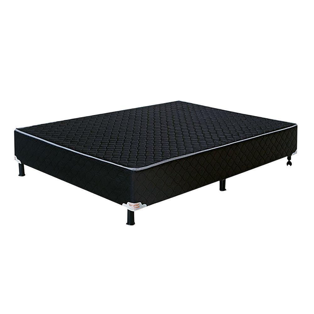 Base Cama Box Casal 1,88 X 1,38 X 0,42 Suede Preto