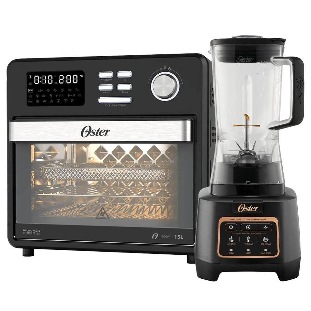 Kit Liquidificador Xtreme Mix E Forno Fryer Compact Oster 220V