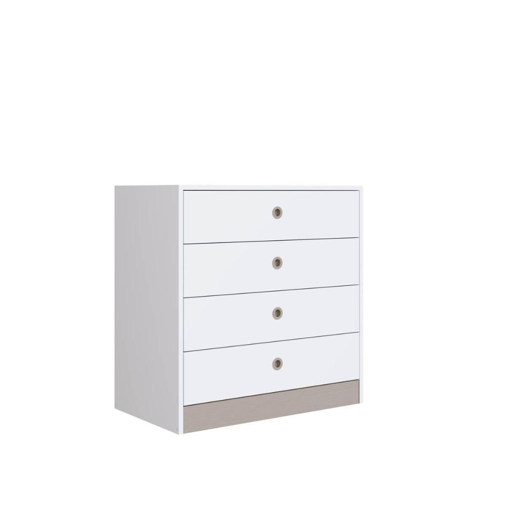 Cômoda Infantil 4 Gavetas Branca Amore Meu Fofinho Quarto 73x42x74cm Art In Móveis