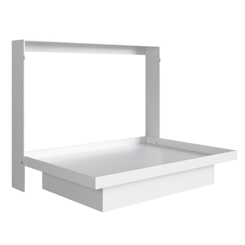 Cama Articulável Horizontal Casal com Estação de Trabalho Branca MDP Latino Art In Móveis