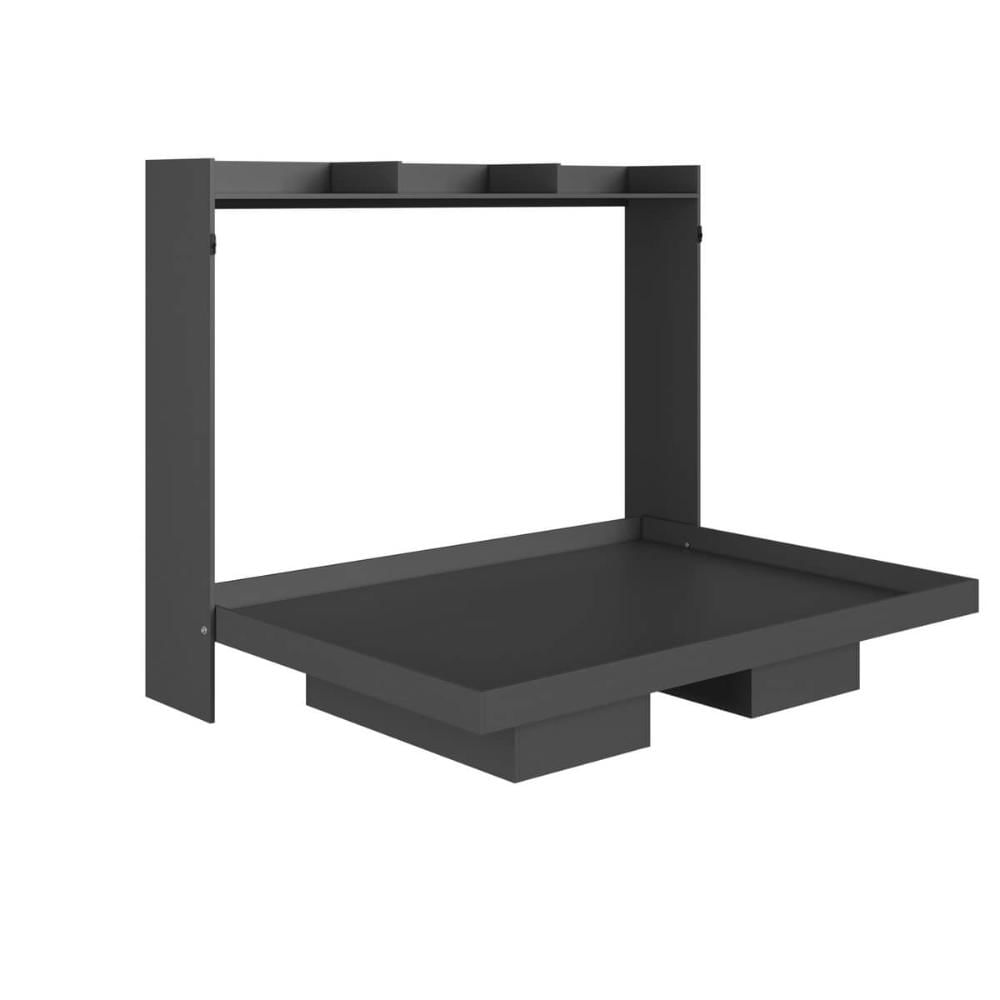 Cama de Casal Articulável Horizontal Grafite Hanover MDP Dobrável Decoração Art In Móveis