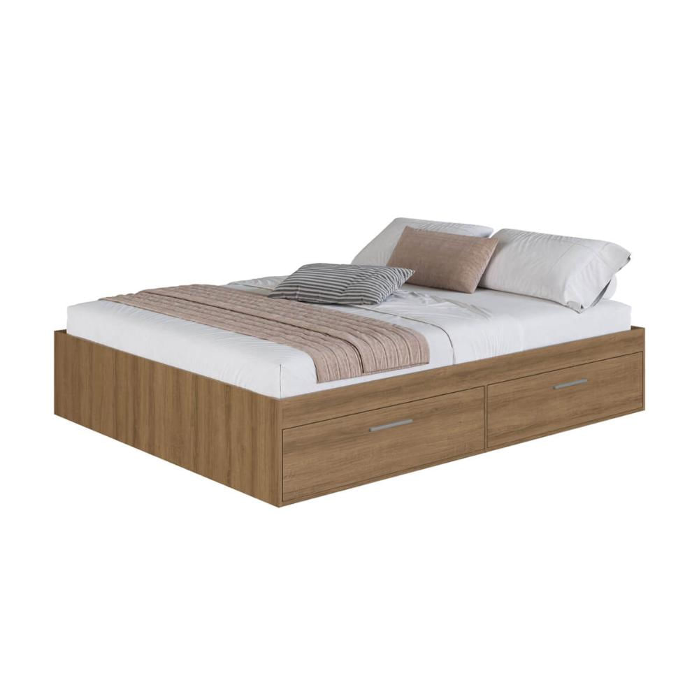 Cama de Casal Mel com 4 Portas Basculantes Organizadoras MDP Tókio Art In Móveis