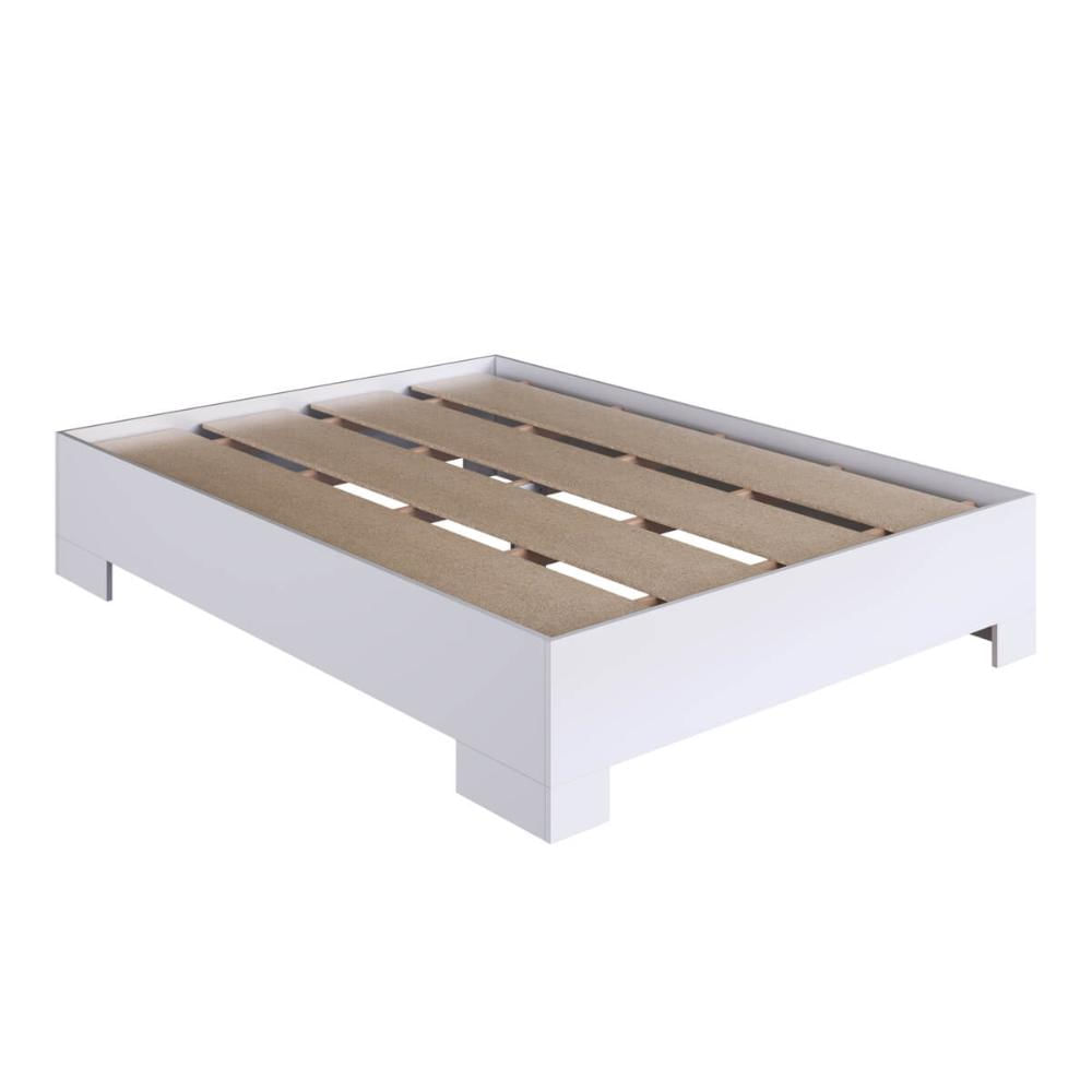 Cama de Casal Box 142x192x36cm MDP Branca Xangai Art In Móveis