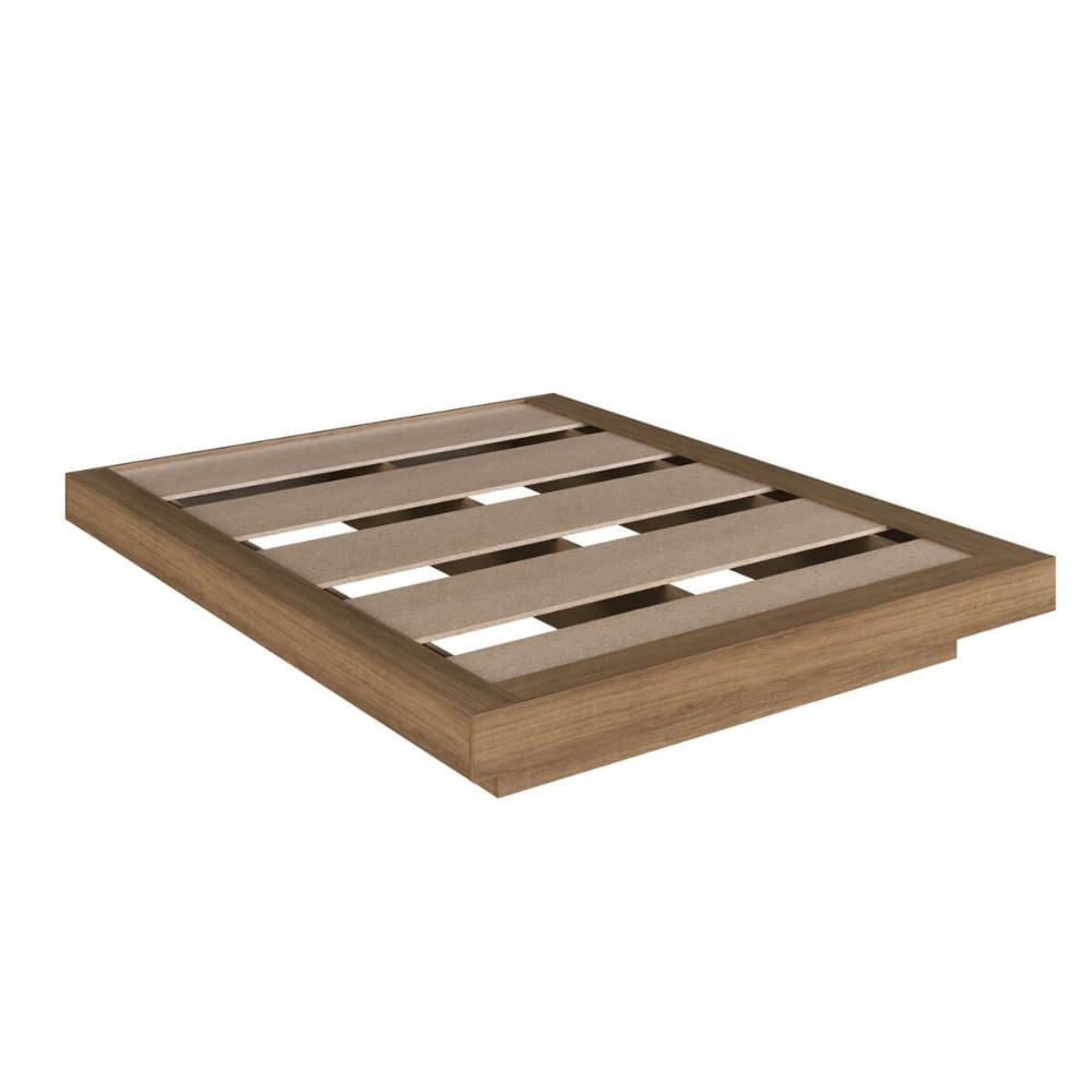 Cama Casal Queen Suspensa MDP 162x202x25,5cm Mel Zurique Art In Móveis