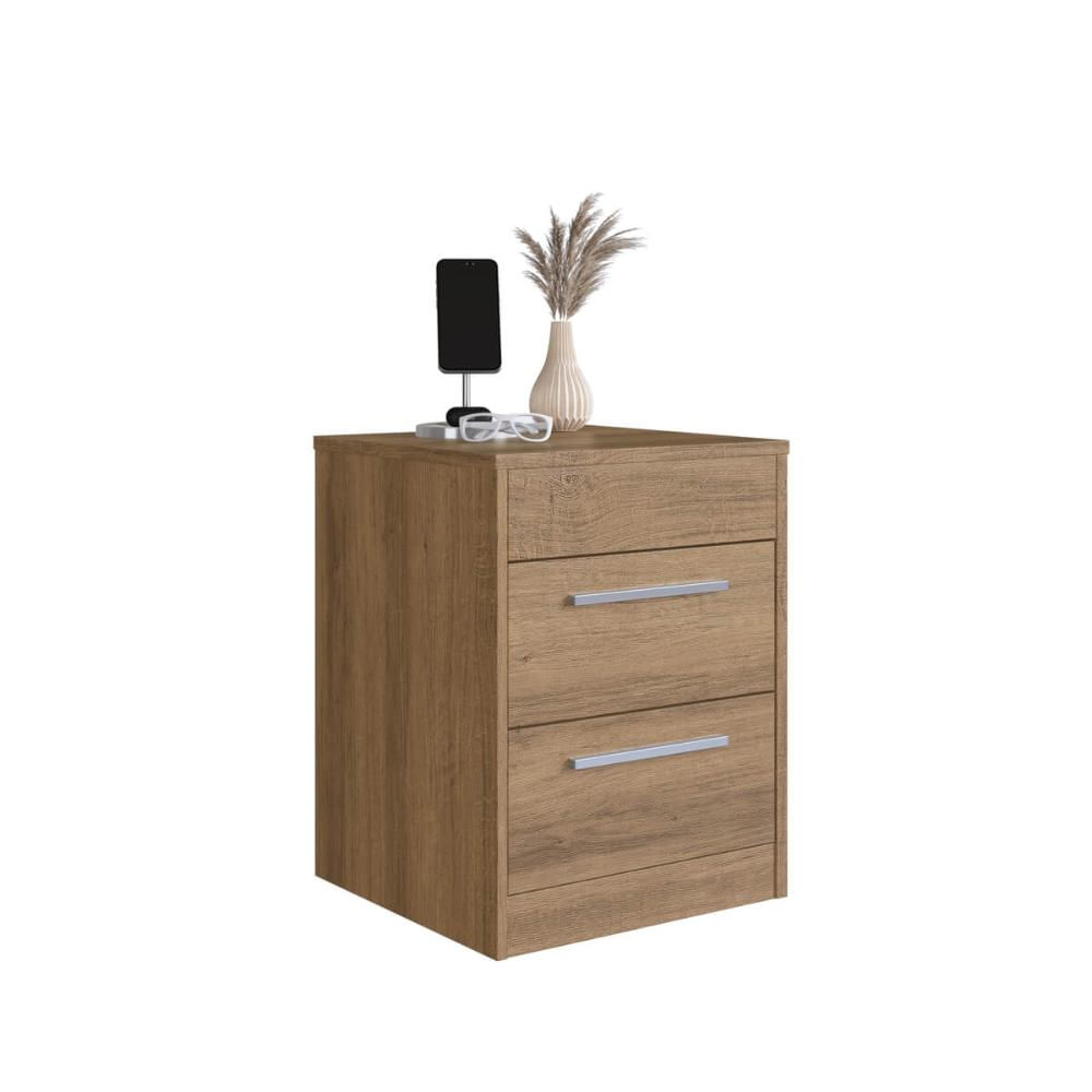 Mesa de Cabeceira Mel com Compartimento Oculto 2 Gavetas MDP Lock Art In Móveis