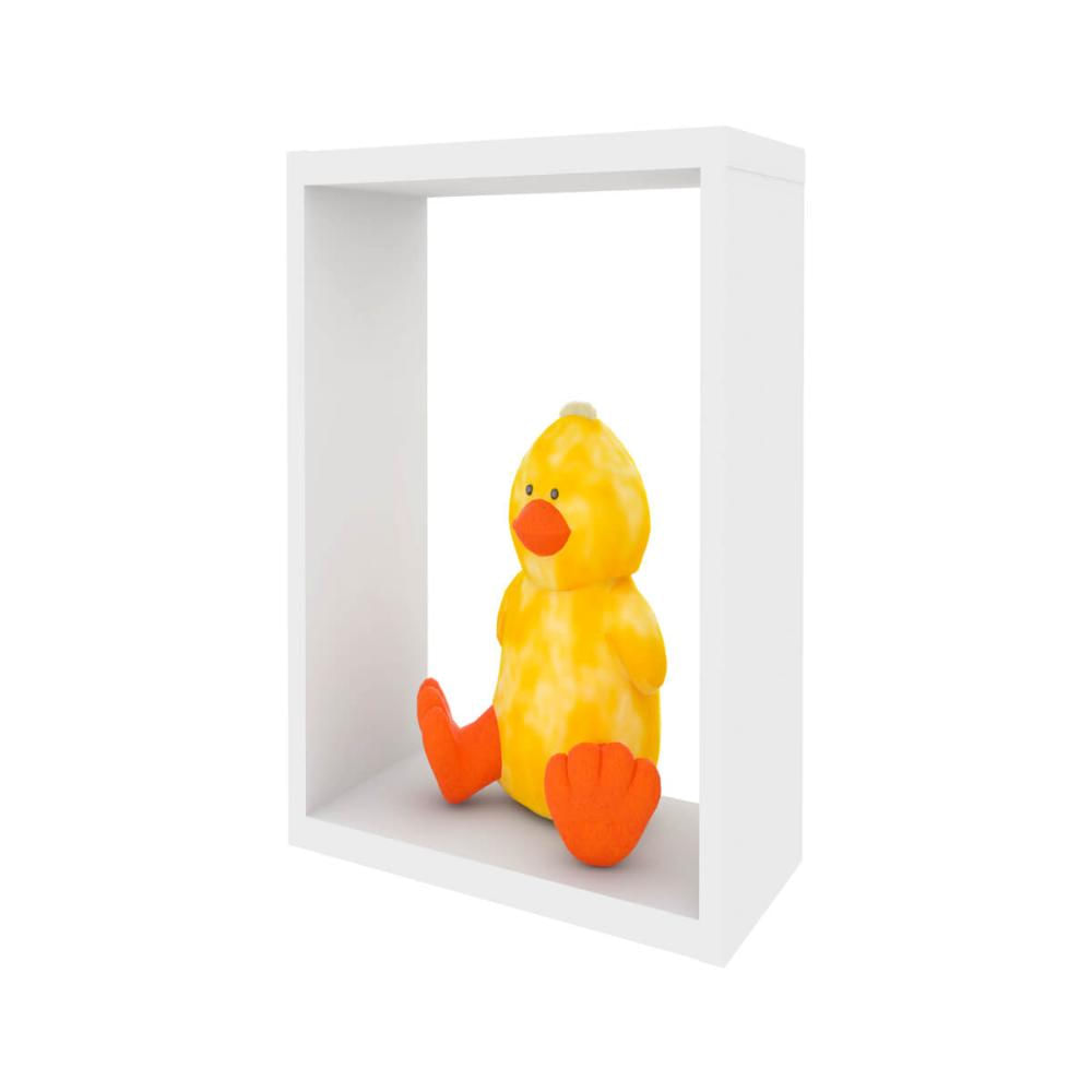 Nicho Infantil Organizador Multiuso Pequeno Quadrado Branco MDP Brinquedos Decoração