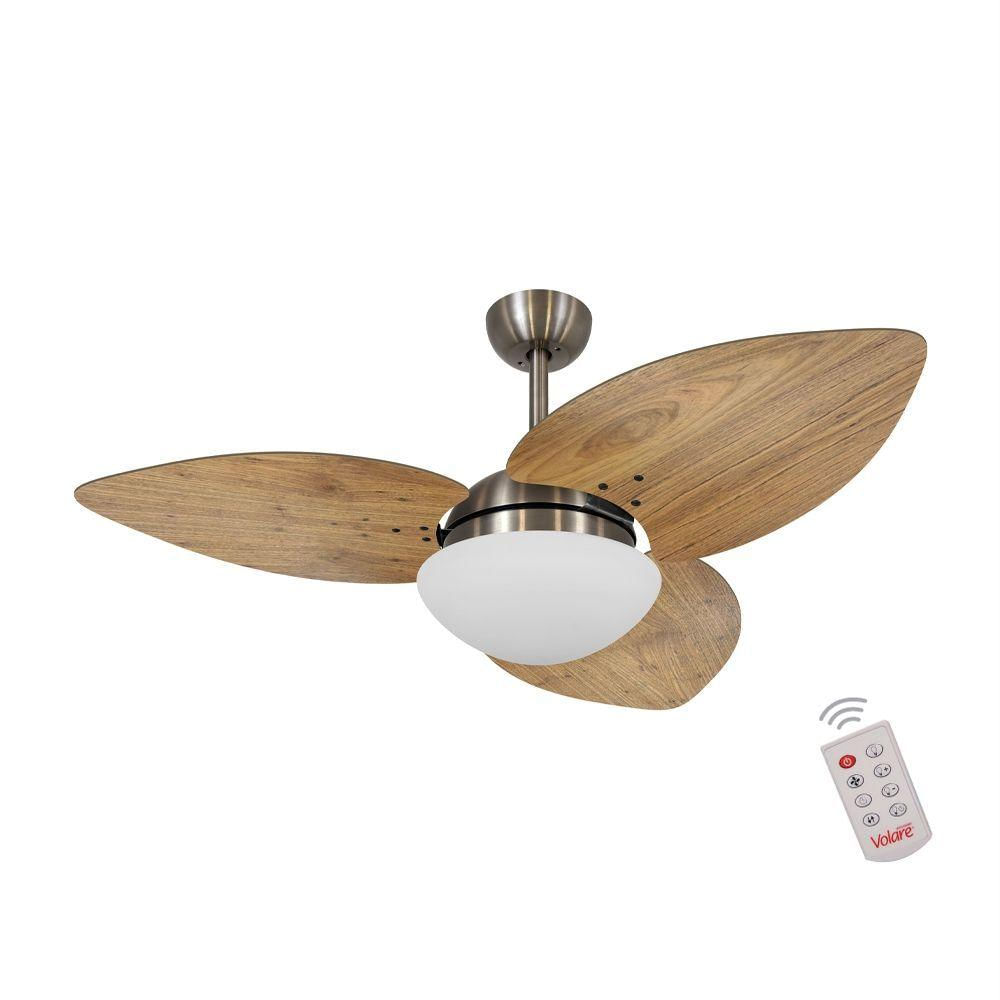 Ventilador De Teto Bronze 3 Pás Rádica Freijó 127V