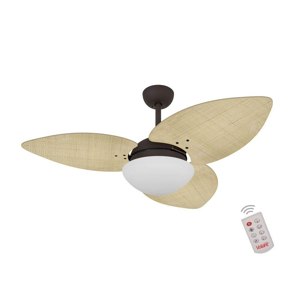 Ventilador De Teto Marrom 3 Pás Palmae Natural 127V