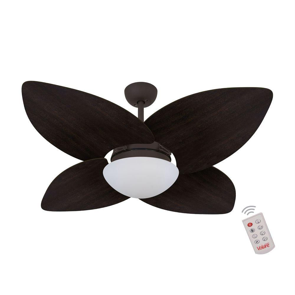 Ventilador De Teto Marrom 4 Pás Tabaco 127V C/ Controle