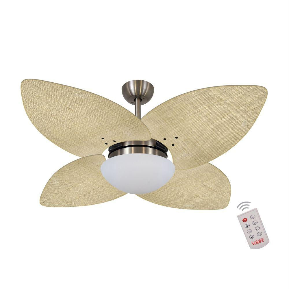 Ventilador De Teto Bronze 4 Pás Palmae Natural 220V