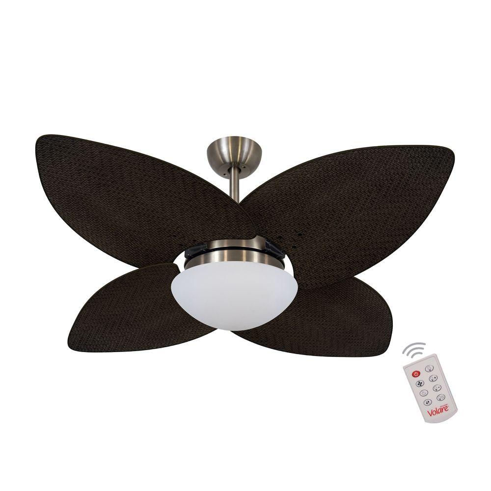 Ventilador De Teto Bronze 4 Pás 127v C/ Controle