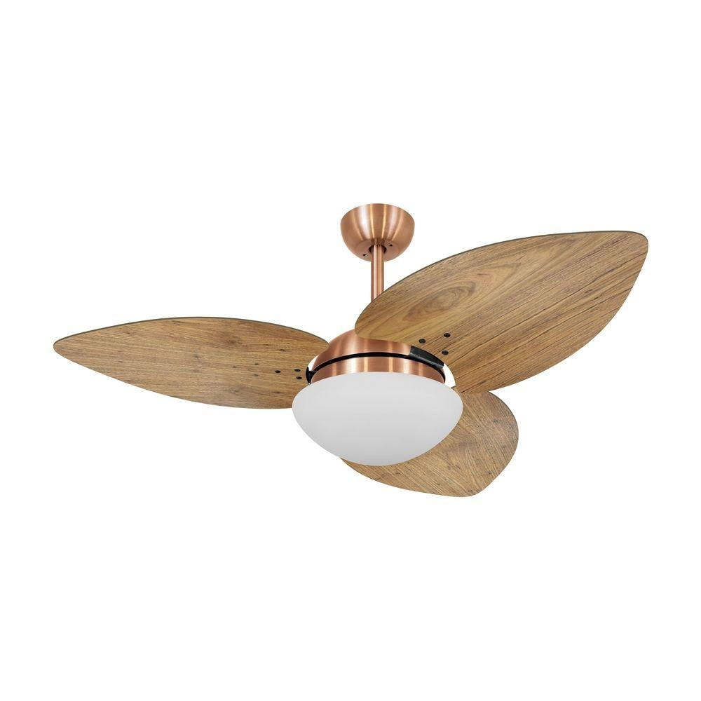 Ventilador De Teto Dormamu Cobre 3 Pás Rádica Freijó 127v