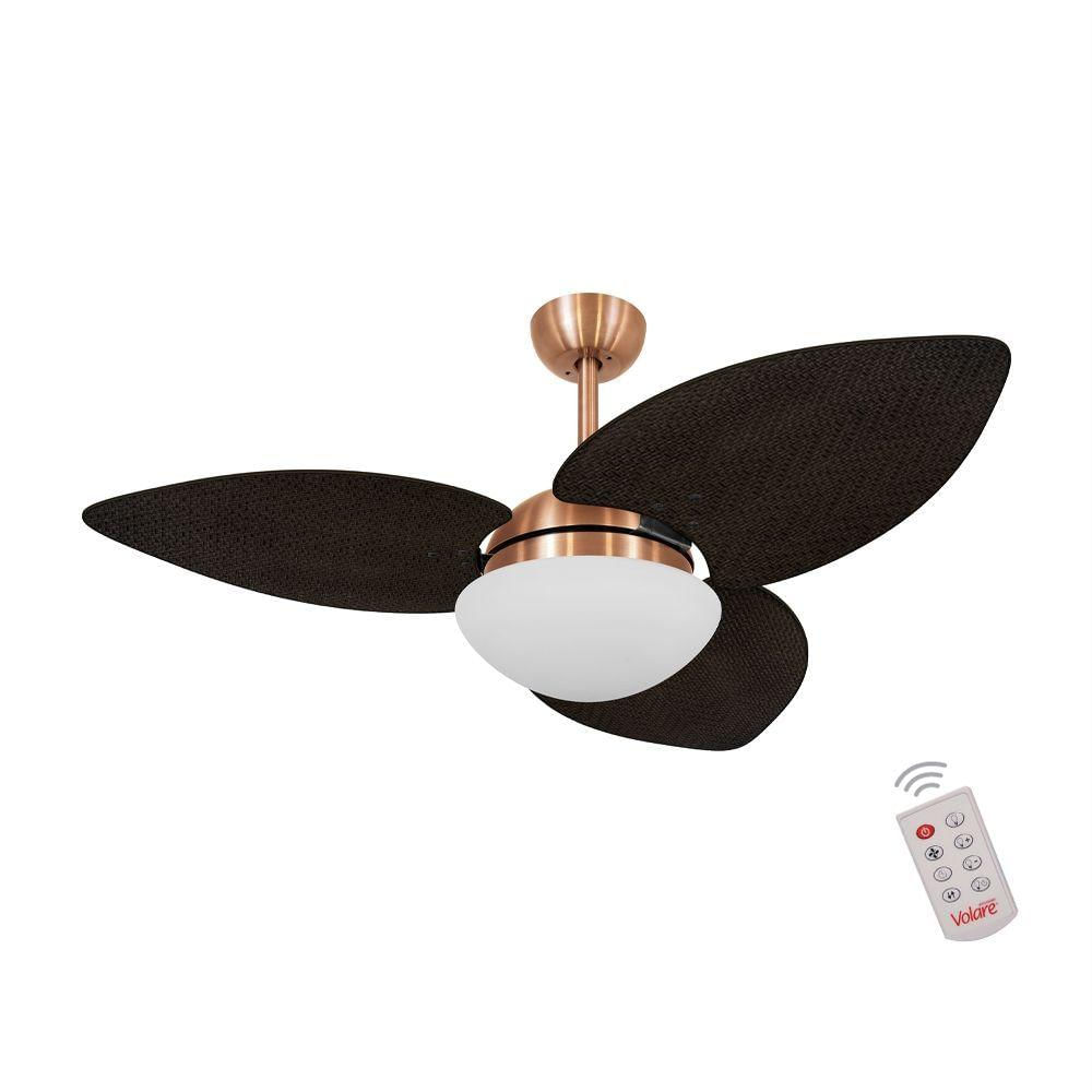 Ventilador De Teto 3 Pás Palmae Tabaco 127V C/ Controle