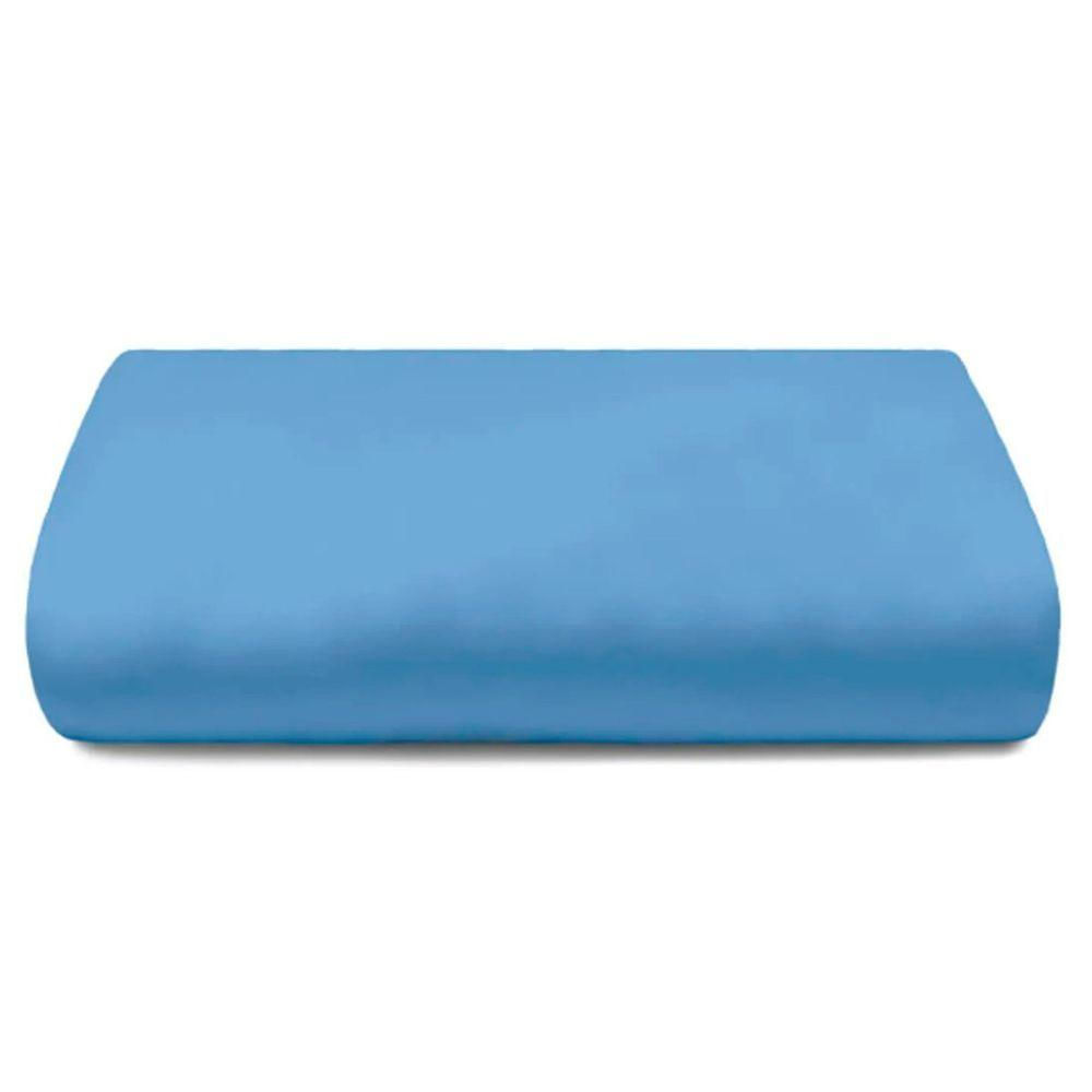 Lençol Avulso Buettner King Percal 150 Fios Casual Color Com Elástico Azul Mariner